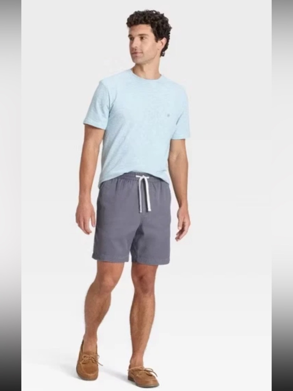 NEW Goodfellow & Co Gray 7.0” Vintage Pull on Drawstring Shorts